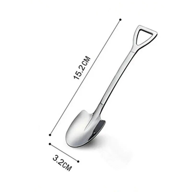 2/4/8 DB Rozsdamentes acél kávéskanál Kreatív lapát alakú teáskanál Fagylalt gombóc Konyhai kiegészítők Evőeszközök evőeszköz készlet