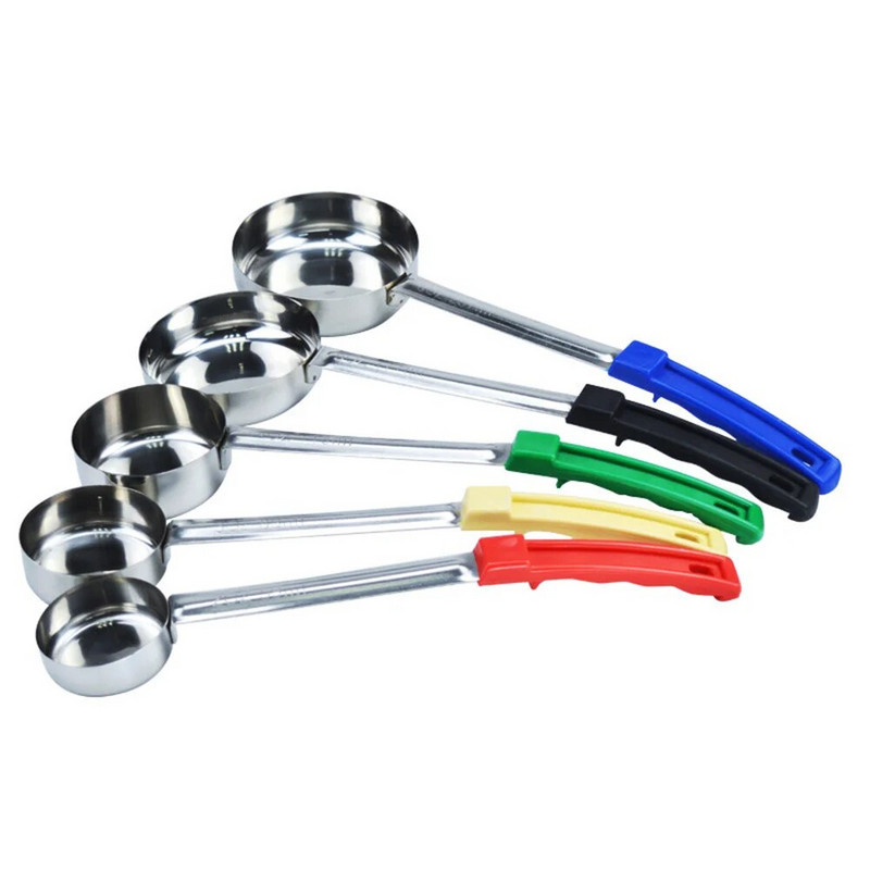 Rozsdamentes acél szószos kanál hosszú nyelű, forró, lapos fenekű sütemény pizza kiterített merőkanál mérőleves kanál Konyhai eszközök