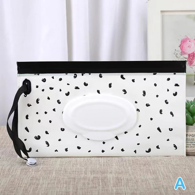 Könnyű hordozható rajzfilm baba gyerekeknek nedves törlőkendők kuplung hordtáska nedves papír törlőkendő tartály adagoló pattintható pántos tok