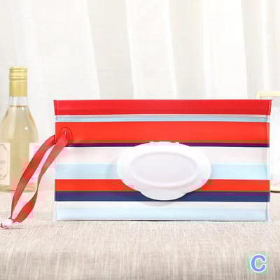 Könnyű hordozható rajzfilm baba gyerekeknek nedves törlőkendők kuplung hordtáska nedves papír törlőkendő tartály adagoló pattintható pántos tok