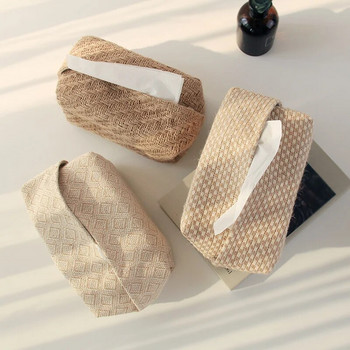 Кутия за памучно бельо в японски стил Държач за салфетки Домашна всекидневна Маса за хранене Хартиена кутия Чанта за съхранение Държач за диспенсър