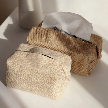 Кутия за памучно бельо в японски стил Държач за салфетки Домашна всекидневна Маса за хранене Хартиена кутия Чанта за съхранение Държач за диспенсър