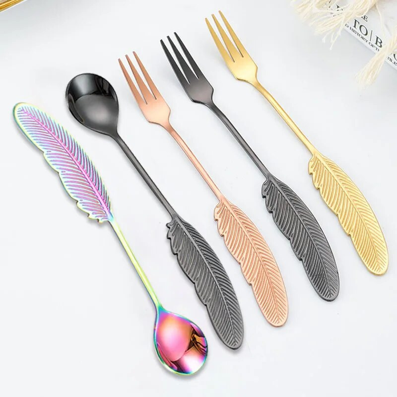 Finom luxus tollas kanál villa esküvői ajándék hosszú nyelű rozsdamentes acél étkészlet kávé torta desszert teáskanál gyümölcsvilla