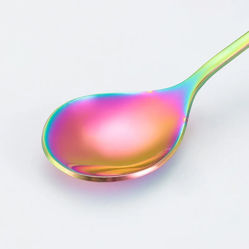 Finom luxus tollas kanál villa esküvői ajándék hosszú nyelű rozsdamentes acél étkészlet kávé torta desszert teáskanál gyümölcsvilla