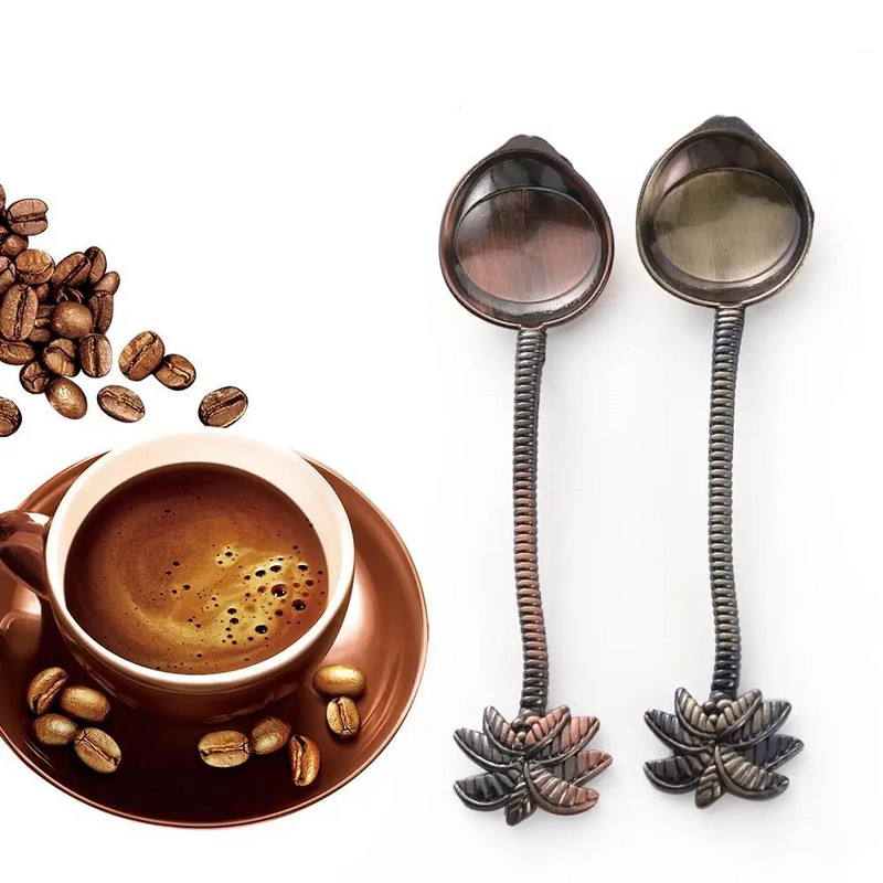 1 db tejes jégkrém Zine ötvözet kanál Vintage királyi retro kókuszfa rozsdamentes acél kávéskanál forró akció