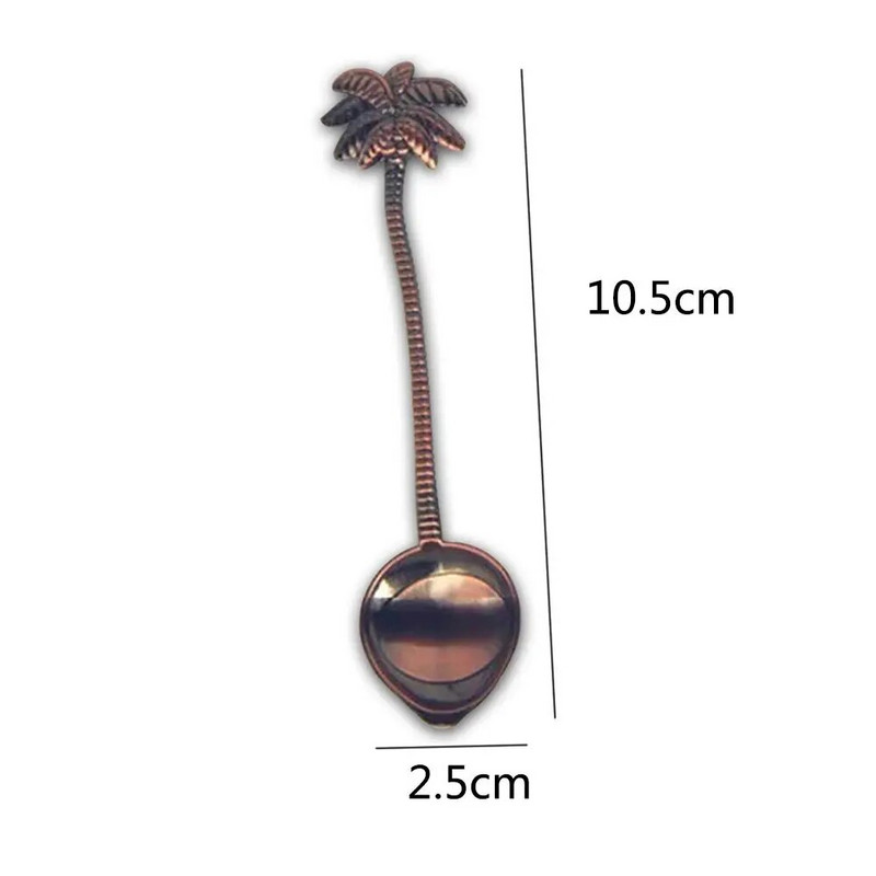 1 db tejes jégkrém Zine ötvözet kanál Vintage királyi retro kókuszfa rozsdamentes acél kávéskanál forró akció