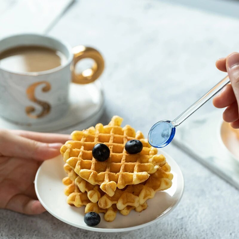 Átlátszó üvegkanalak Keverő rúd Keverőkanál Rúd Forgató rúd sóhoz Cukor Tea Koktél turmix Hideg ital Kávé Desszertek
