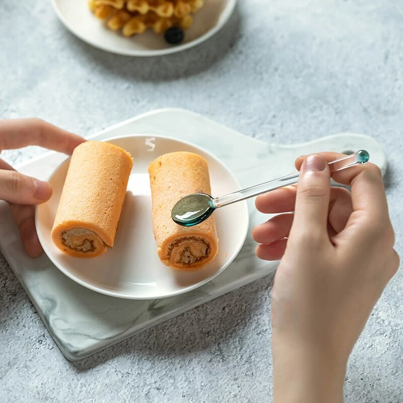 Átlátszó üvegkanalak Keverő rúd Keverőkanál Rúd Forgató rúd sóhoz Cukor Tea Koktél turmix Hideg ital Kávé Desszertek