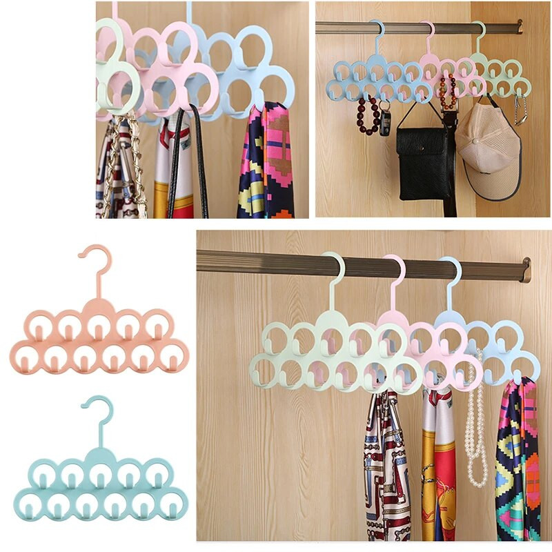 Hurkos sálakasztó csúszásmentes többfunkciós szekrény tároló sálhoz férfi nyakkendő női kendő 11 hurkos xqmg 2021