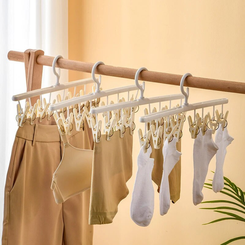 8 Pegs műanyag ruhaszárító akasztó szélálló ruhatartó 8 kapcsos zokni mosodai szellőző fogas fehérnemű zoknitartó