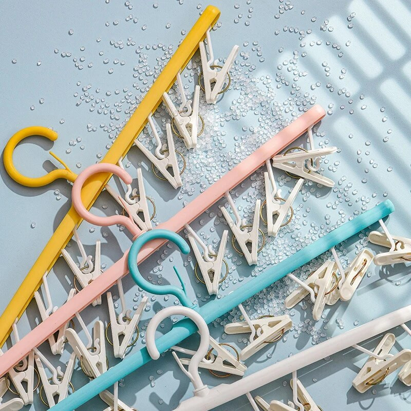 8 Pegs műanyag ruhaszárító akasztó szélálló ruhatartó 8 kapcsos zokni mosodai szellőző fogas fehérnemű zoknitartó