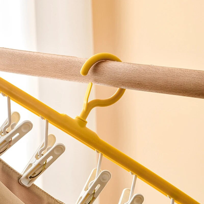 8 Pegs műanyag ruhaszárító akasztó szélálló ruhatartó 8 kapcsos zokni mosodai szellőző fogas fehérnemű zoknitartó