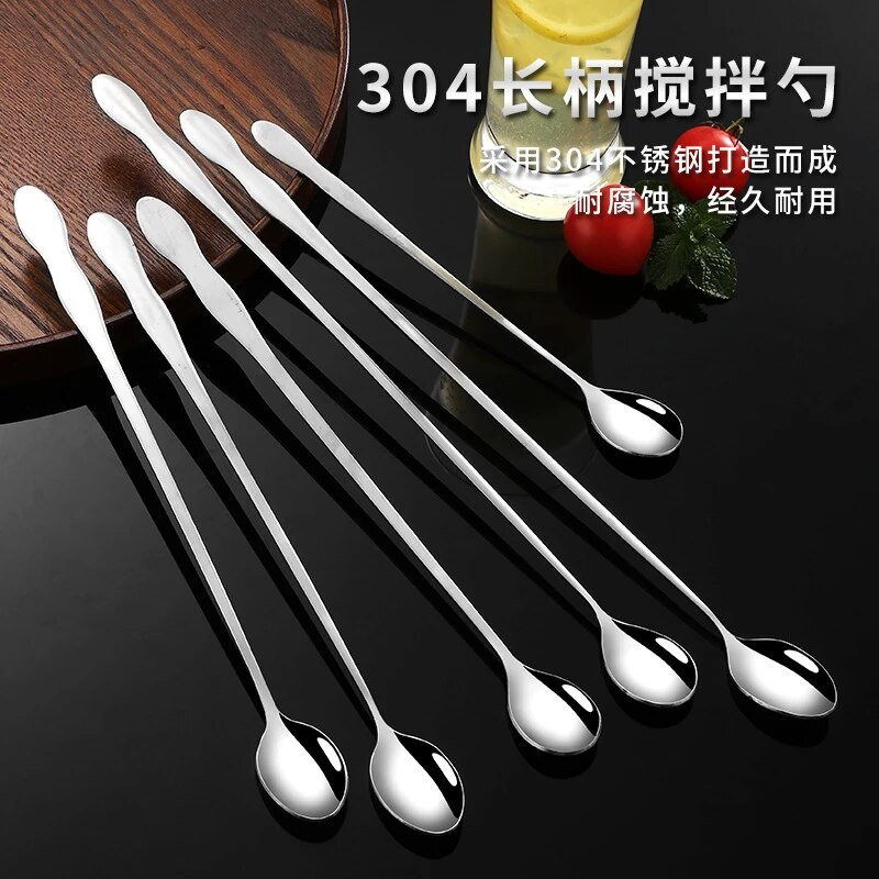 20cm/23cm/32cm hosszú töknyél rozsdamentes acél teáskanál kávé fagylalt desszert keverőkanál Konyhai kiegészítők Bár szerszámok