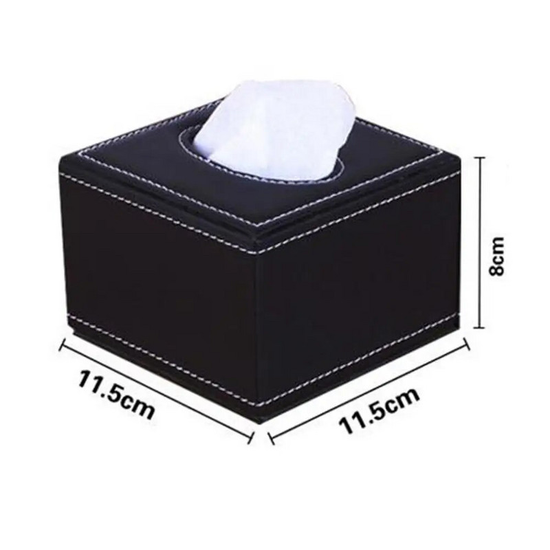 Dobozborító papír szalvétatartó tok szoba autós szállodai papírzsebkendőtartó vízálló könnyen tisztítható fekete bőr nappali hálószoba