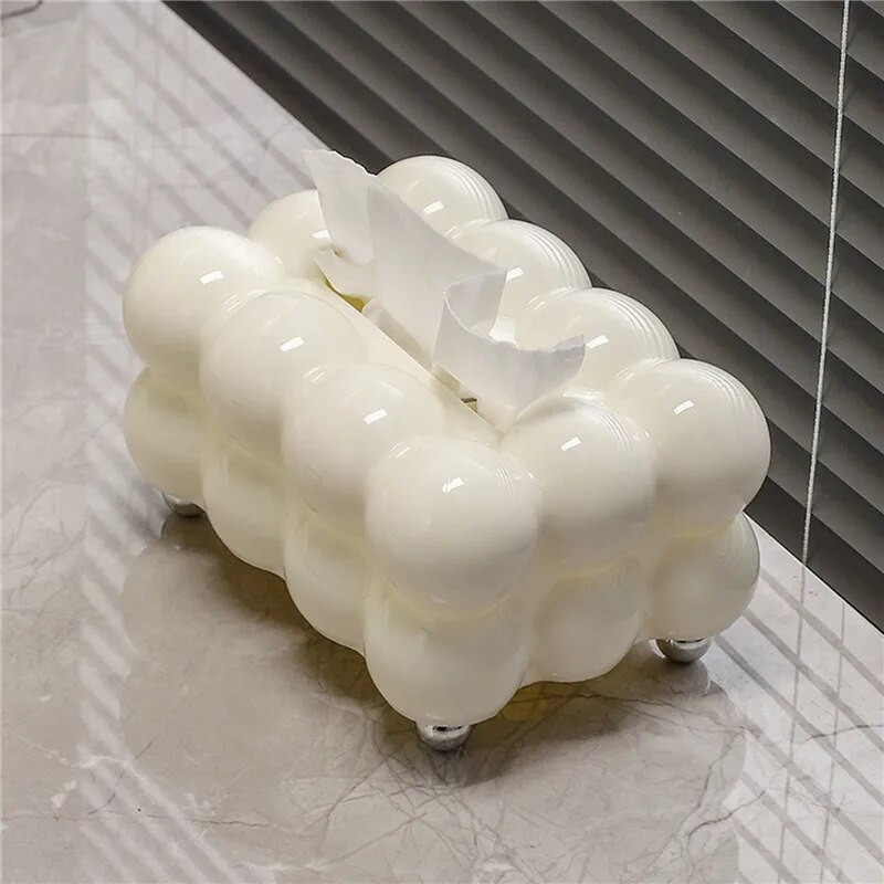 Buborékszövet doboz tartó papíradagoló fürdőszobai vagy étkezőasztalhoz Stílusos papírzsebkendő rendszerező dekoratív szalvéta design