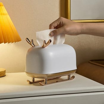 Πλαστικό Deer Model Tissue Box Χάρτινη θήκη για χαρτοπετσέτες Θήκη χαρτοπετσέτας αποθήκευσης Θήκη γραφείου Organizer Στολίδι Αποθήκευση γραφείου σπιτιού