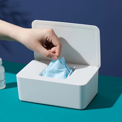 Dustproof Wet Wipes Storage Box with Lid Home Desktop Tissue Storage Box Φορητός διανομέας υγρών μαντηλιών