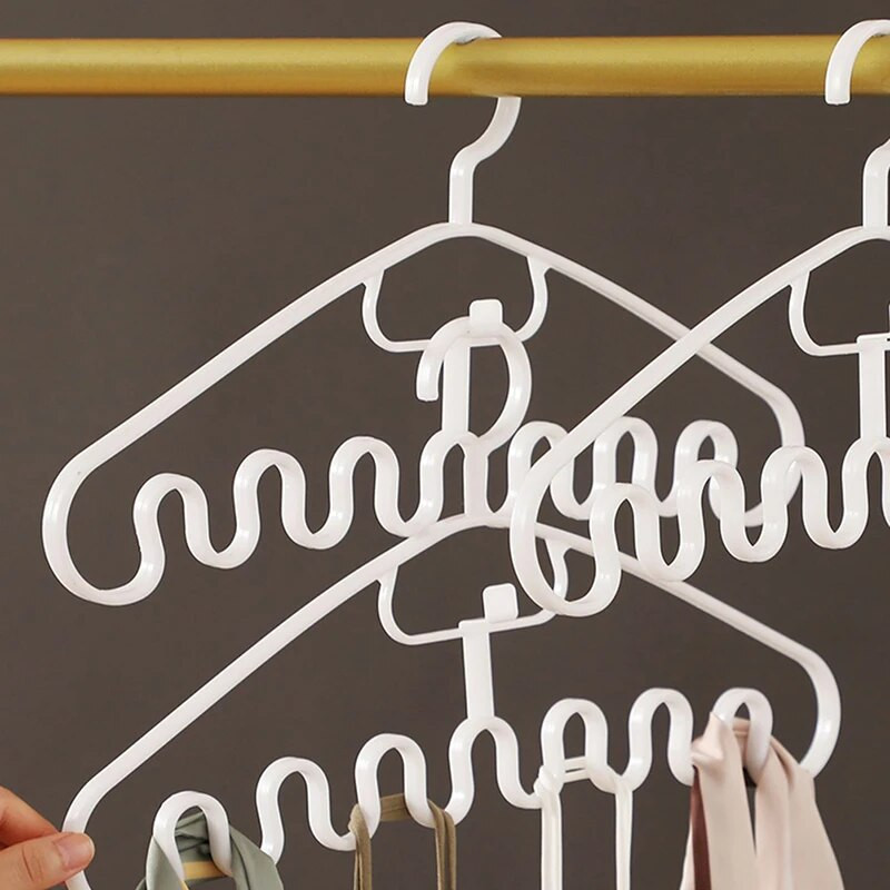 Višenamjenski stalak za sušenje odjeće od 1/3/5 kom. Štedi prostor Stalak za odjeću Waves Vješalice za podršku s više priključaka Organizatori za pohranu u ormaru