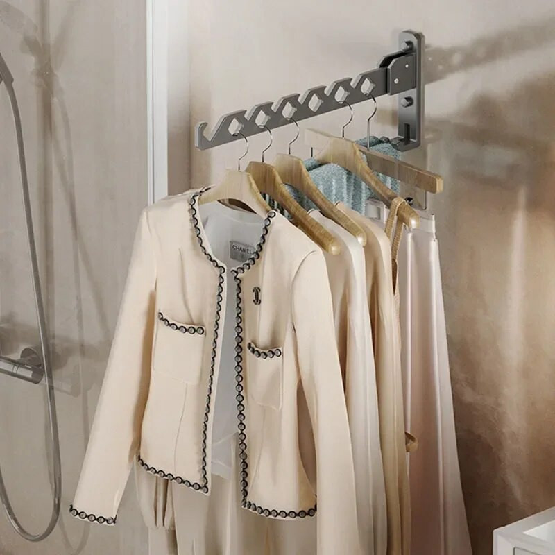 Ruhaszárító állvány Állítható szögű ruhafogas Falra szerelhető kabátszárító Összecsukható ruharendező Nagy teherhordó