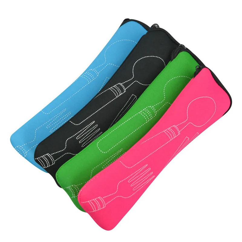 3db acél kések villa kanál készlet családi utazási kemping evőeszközök Eyeful négyrészes étkészlet tokkal