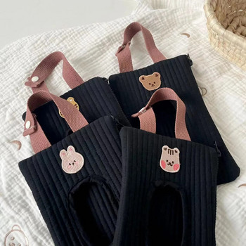 Φορητή βαμβακερή θήκη βρεφικών μαντηλιών Επαναχρησιμοποιήσιμη επαναγεμιζόμενη μαντηλάκια Θήκη πουγκί Tissue Box Νεογέννητη τσάντα για νεογέννητο Πρόσβαση στο καρότσι