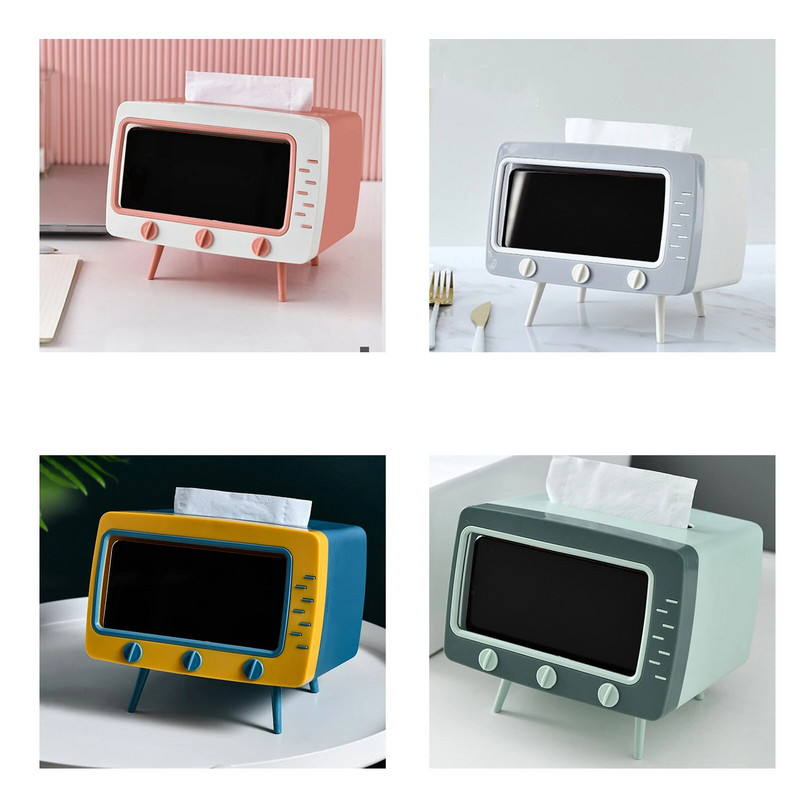 Aranyos műanyag zsebkendős doboz otthoni többfunkciós Kawaii asztali TV papírzsebkendős tok Egyszerű kreatív tárolási szalvétatartó papírtálca