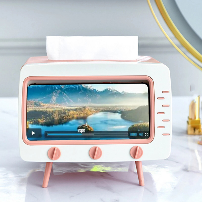 Aranyos műanyag zsebkendős doboz otthoni többfunkciós Kawaii asztali TV papírzsebkendős tok Egyszerű kreatív tárolási szalvétatartó papírtálca