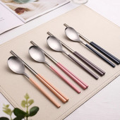 8 tk lauanõude komplekt roostevabast terasest söögiriistade komplekt Korea lusikad söögipulgad õhtusöögikomplekt kööginõud sööginõude komplekt lusikas söögiriistade komplekt