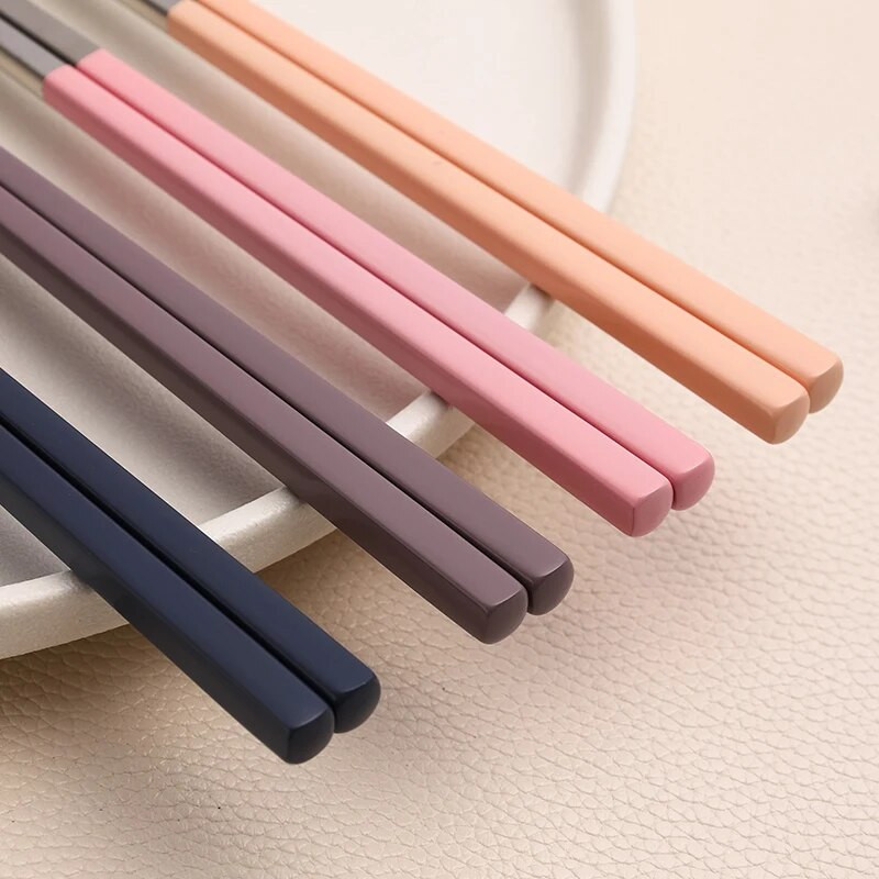 8 db-os étkészlet rozsdamentes acél evőeszköz készlet koreai kanalak pálcikák vacsorakészlet konyhai edénykészlet evőeszköz készlet kanál evőeszköz