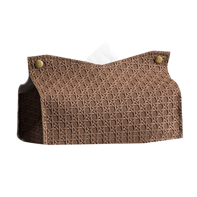 Dekoratív, téglalap alakú papírzsebkendős tok PU bőr kendőtartó fürdőszobához Modern papírzsebkendőtartó Office C6UE