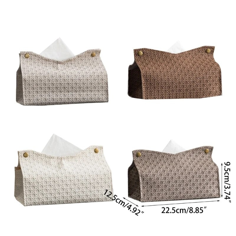 Dekoratív, téglalap alakú papírzsebkendős tok PU bőr kendőtartó fürdőszobához Modern papírzsebkendőtartó Office C6UE