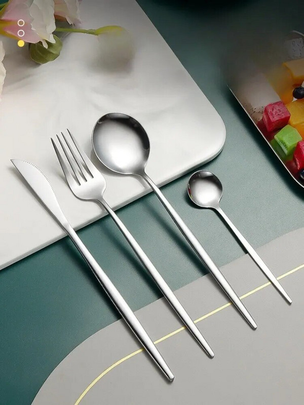 Rozsdamentes acél evőeszközkészlet Portugália Steak kés Villa Kanál négy fő darab Hotel Western Food étkészlet