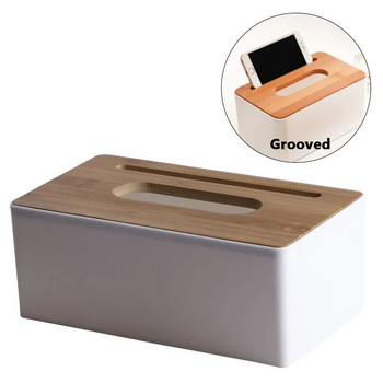 Ξύλινη θήκη χαρτομάντηλου Κουτί αποθήκευσης χαρτομάντιλου οικιακής χρήσης αποσπώμενο κουτί χαρτομάντηλου κομψό και απλό