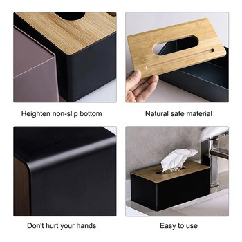 Дървена поставка за кърпички, домакинска кутия за съхранение на кърпички, разглобяема кутия за кърпички, елегантна и проста