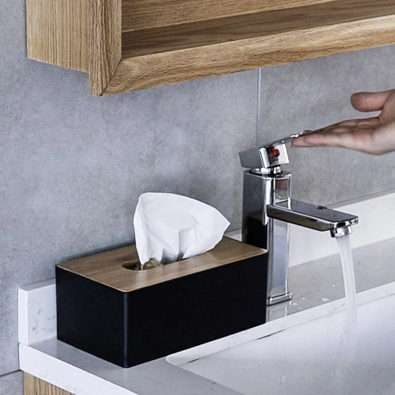 Fa zsebkendőtartó háztartási papírzsebkendő tároló doboz levehető papírzsebkendő doboz elegáns és egyszerű