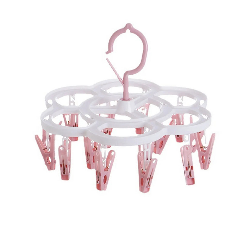 1/2 DB Clipek Összehajtható ruhaszárító fogas Gyermek Felnőtt Ruhaszárító Szélálló Zokni Fehérnemű Műanyag szárítóállvány Szervező