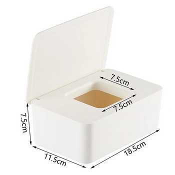 Прахоустойчива кутия за съхранение на мокри кърпички с капак Домакинска настолна кутия за съхранение на кърпички Преносим диспенсър за мокри кърпички Декор