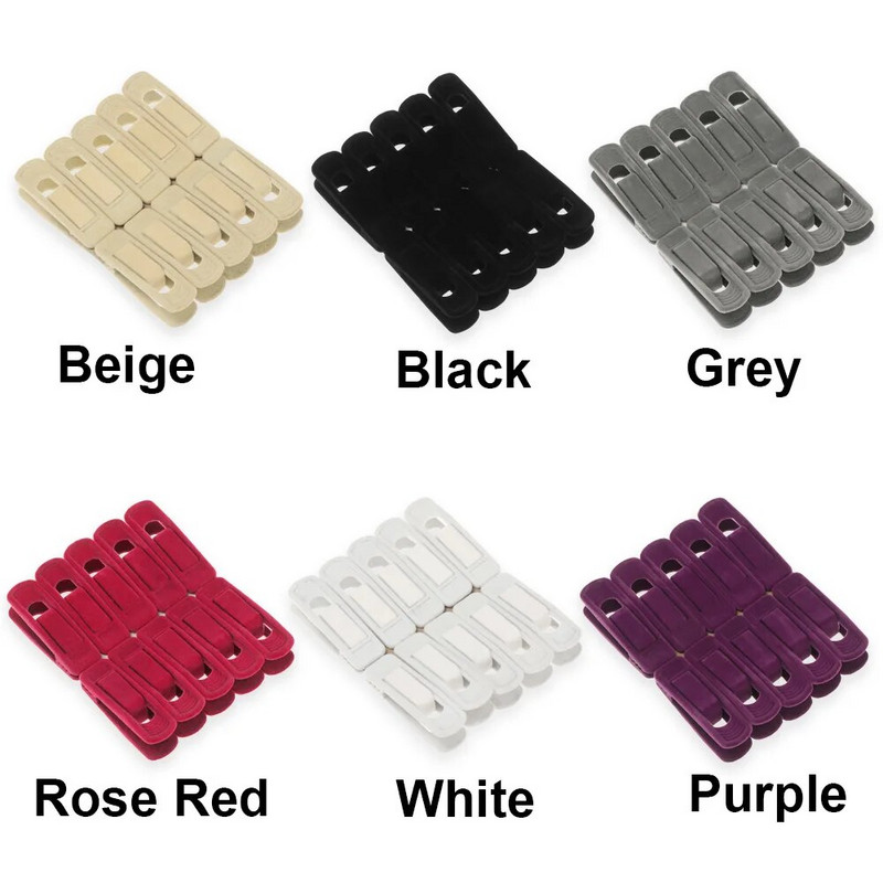 10db/készlet csúszásmentes fogaskabát mesterséges bársony bolyhos Hasznos ruhakapcsok szárítóállványok Tartós környezetbarát szélálló nadrág