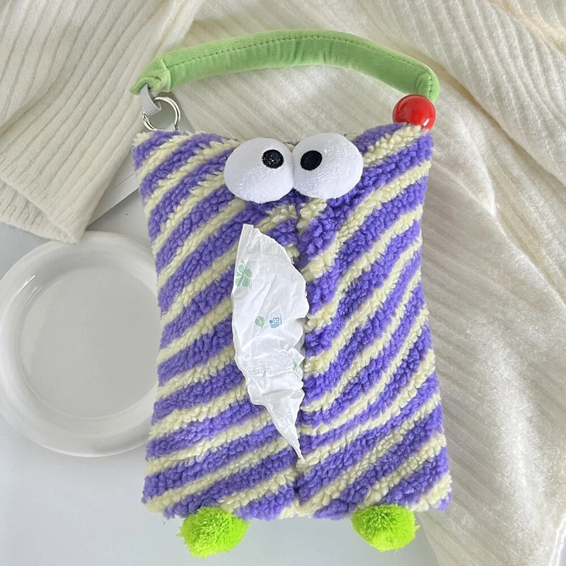 Kreatív rajzfilm nagy szemű szörnyeteg szövetdoboz Otthoni irodai autós akasztós papírszalvéta dekoratív szervezőtartó tartó autó belső részei