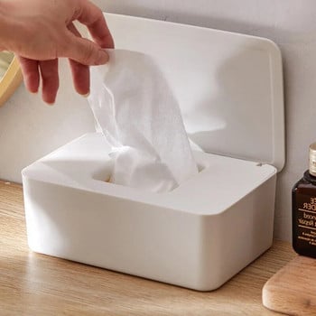 Dustproof Wet Wipes Storage Box with Lid Home Desktop Tissue Storage Box Φορητός διανομέας υγρών μαντηλιών