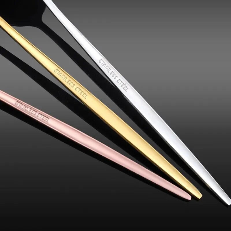 4 db arany evőeszköz készlet rozsdamentes acél kés villa kanál étkészlet evőeszköz készlet fesztivál konyhai evőeszköz ajándék