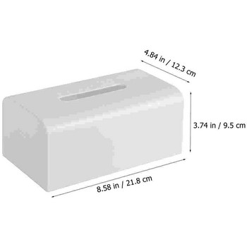Κουτί αποθήκευσης χαρτιού Αξεσουάρ μπάνιου Βάση αυτοκινήτου Πλαστική χαρτοπετσέτα Επιτραπέζια χαρτομάντιλα γραφείου Λευκό