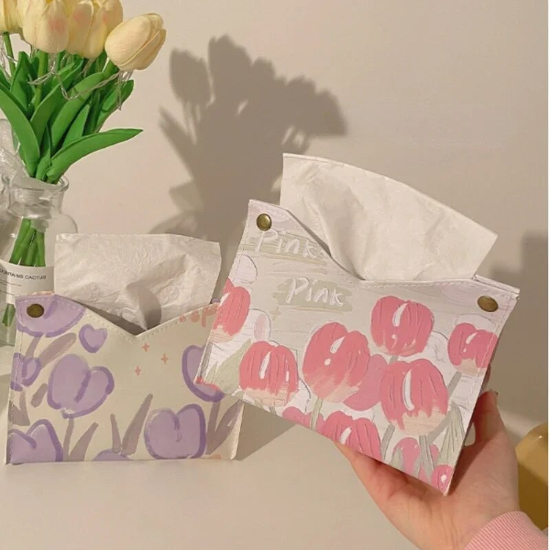 Négyzet alakú papírzsebkendő fedél Autó Otthon Nappali Hálószoba Asztali Dekoráció Ajándék PU bőr Virág Bőr Tissue Dob Retro Tissue Box