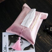 Tissue Box Κεντημένο Tissue Bag Σετ για οικιακή κρεβατοκάμαρα Βελούδινο χάρτινο συρτάρι Κουτί αποθήκευσης για σαλόνι αυτοκινήτου τραπεζαρία