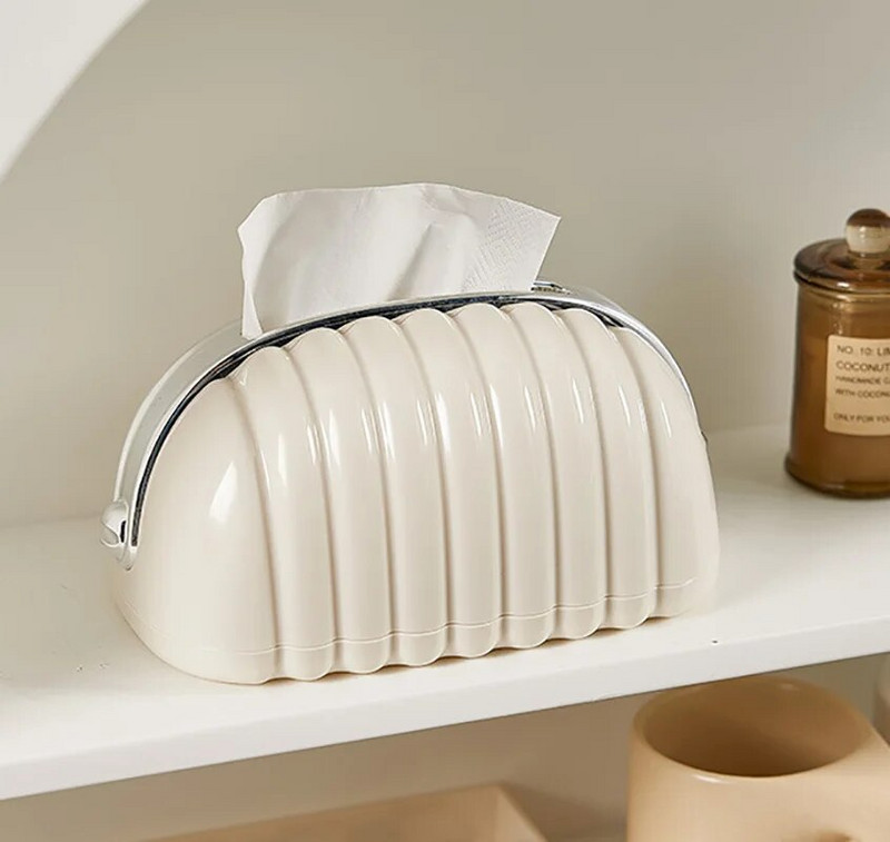 Kreatív Shell papírzsebkendő Nappali Étkezőasztal Kerámia Selyemkendő Doboz Dekoráció Modern Lakás Dekoráció Art Szalvéta Kendőtartó