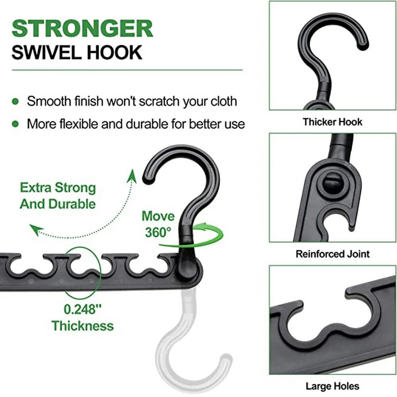1/2 komada čarobnih višestrukih potpornih vješalica za stalak za odjeću, stalak za sušenje odjeće, višenamjenski plastični stalak za odjeću, pohrana odjeće