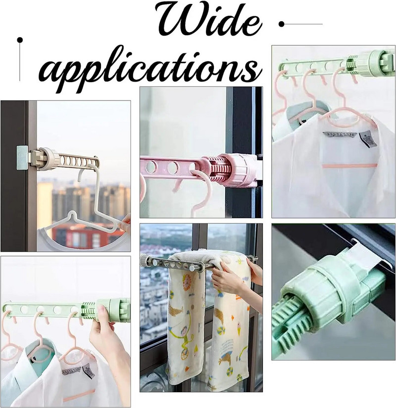 Stalak za odjeću Prozor Vješalice za odjeću Zidne vješalice za putovanja u zatvorenom prostoru Štede prostor Vješalice za odjeću Stalak za sušenje odjeće s 8 rupa