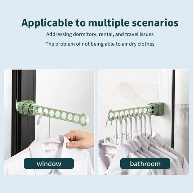 Utazási hordozható ablakkeret ruhaakasztó Kreatív hordozható szállodai beltéri ablakszárító állvány Otthoni akasztós ruhatartó