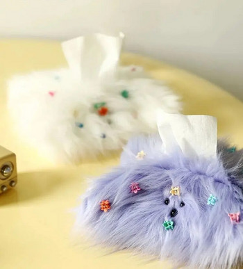 Χαριτωμένο βελούδινο Monster Drawer Box Tissue Box with Little Hairpin DIY Τραπέζι Δωμάτιο Συρτάρι Χάρτινη θήκη Κάλυμμα χαρτοκιβωτίου