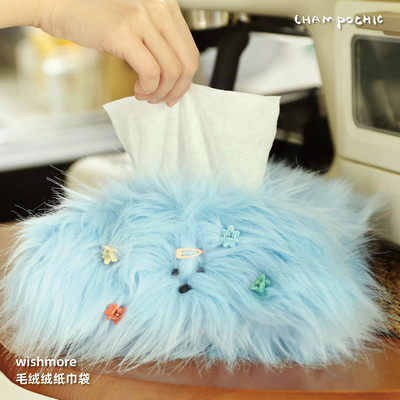 Χαριτωμένο βελούδινο Monster Drawer Box Tissue Box with Little Hairpin DIY Τραπέζι Δωμάτιο Συρτάρι Χάρτινη θήκη Κάλυμμα χαρτοκιβωτίου